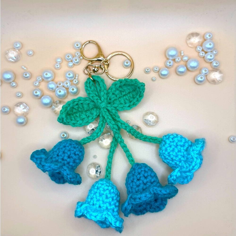💙✨Crochet Blue Bellflower/Lily of Valley Keychain✨💙